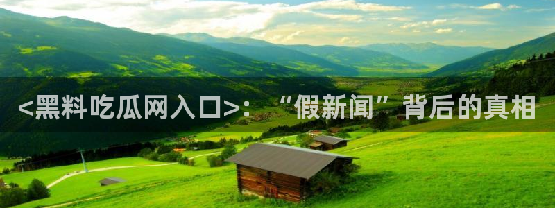 taipeinana51吃瓜:<黑料吃瓜网入口>:“假新闻”背后的真相